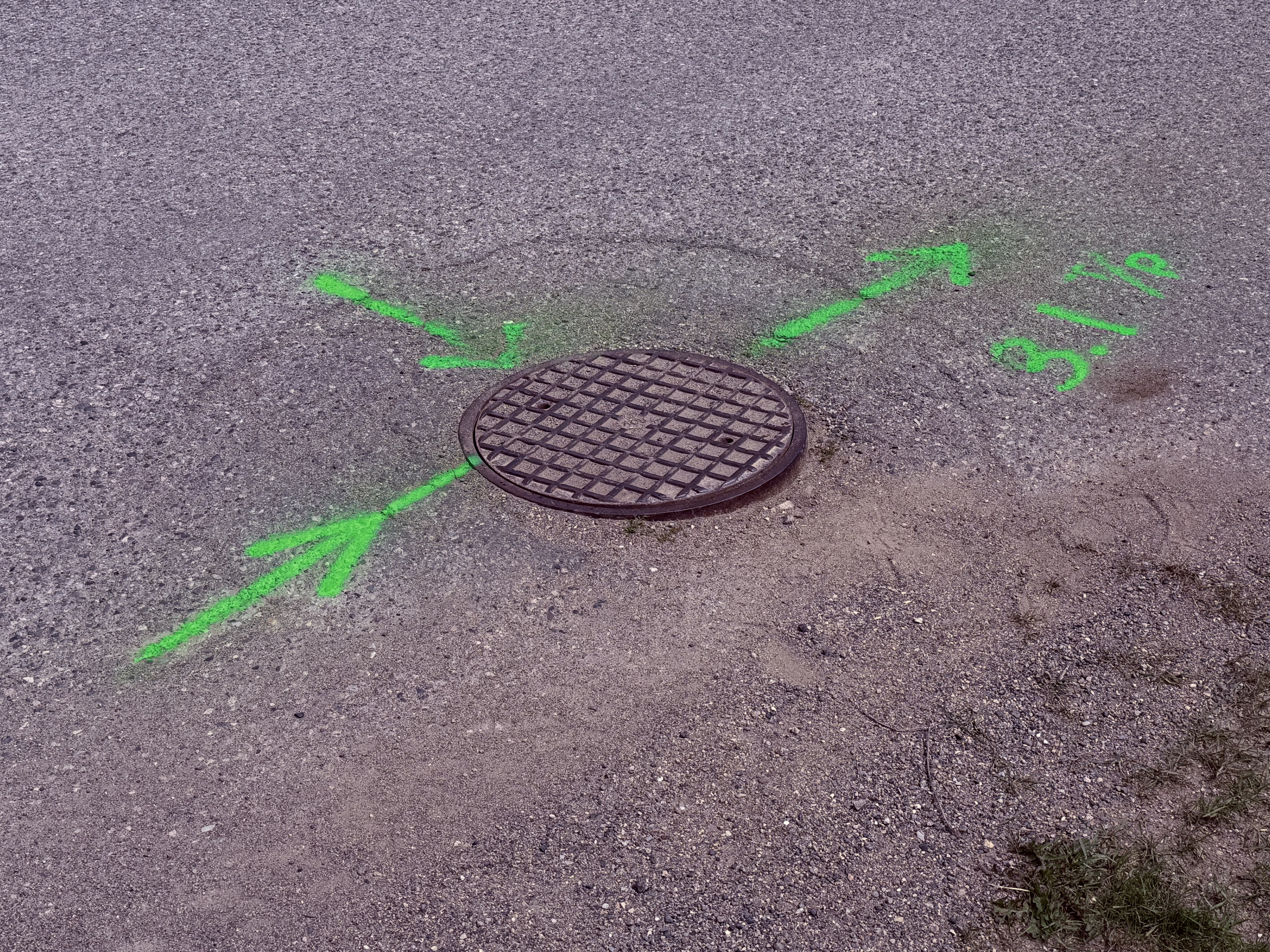 Locate markings around utility access point
